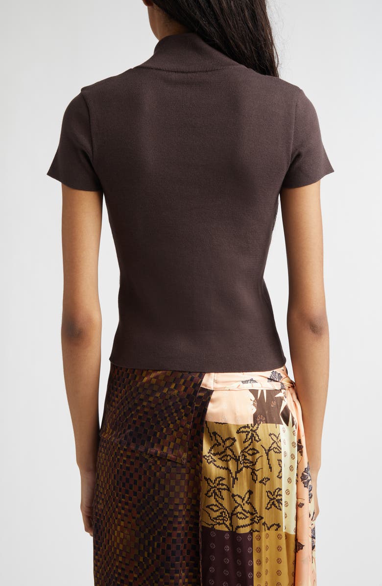 Siedrés Mollie Embroidered Logo Rib Cotton Polo, Alternate, color, Brown