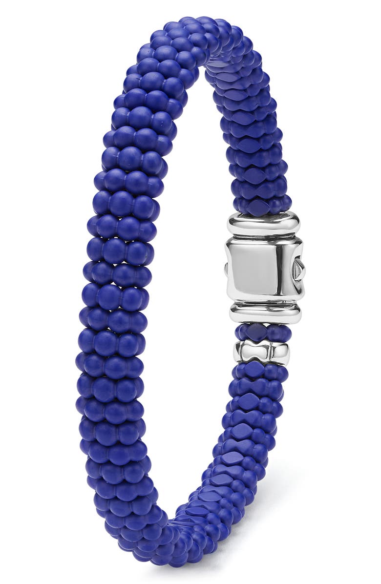 LAGOS Men's Anthem Ceramic Caviar Beaded Bracelet, Alternate, color, Silver Blue