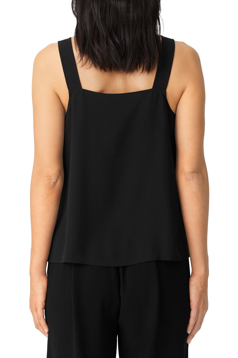 Square Neck Silk Camisole, Alternate, color, BLACK