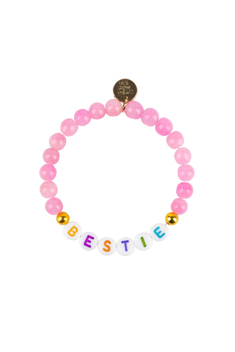 BESTIE Gemstone and Delicate Gold Bracelet Set, Alternate, color, Pink