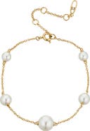 Nadri Dot Dot Dot Imitation Pearl Station Bracelet
