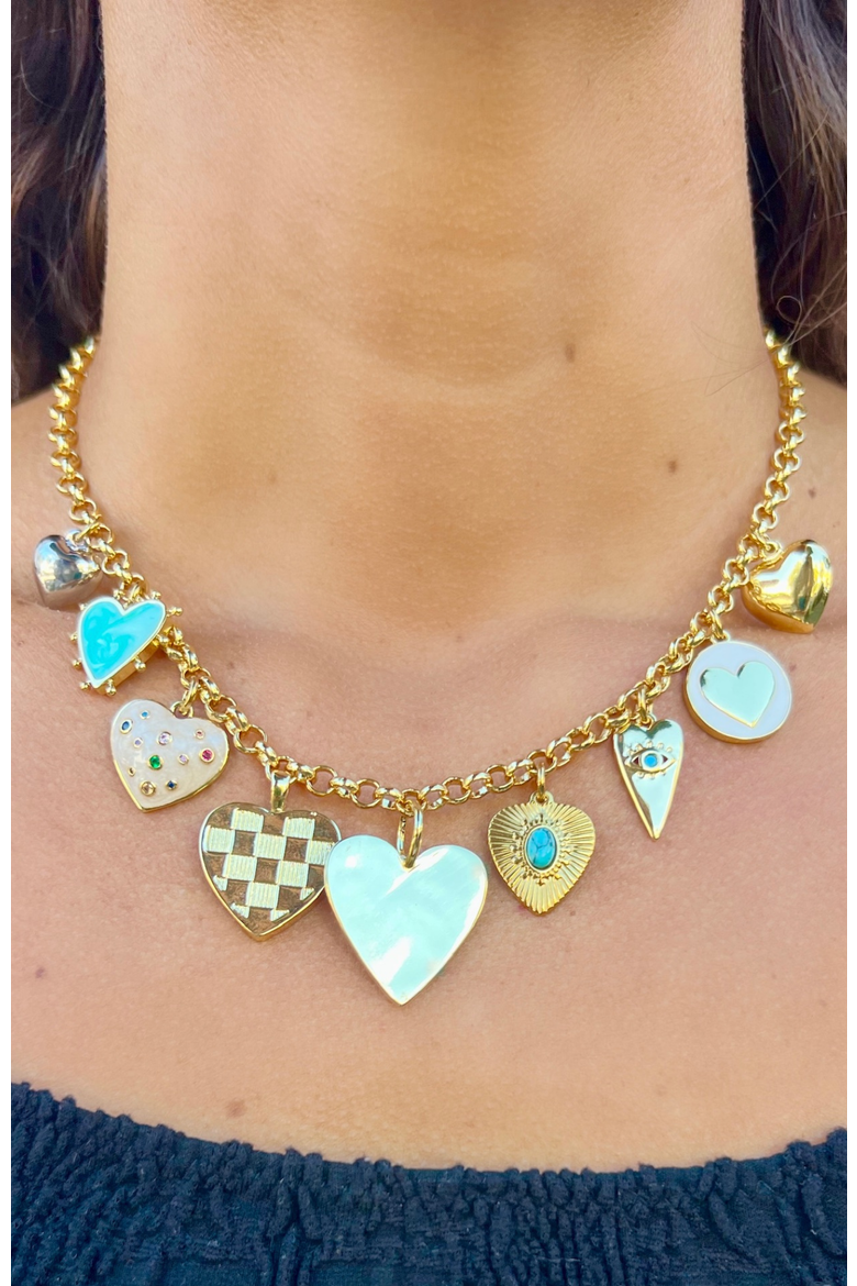 Charm Necklace, Alternate, color, Full Hearts