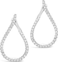Sterling Forever 14K Rose Gold Plated Brass CZ Studded Drop Earrings