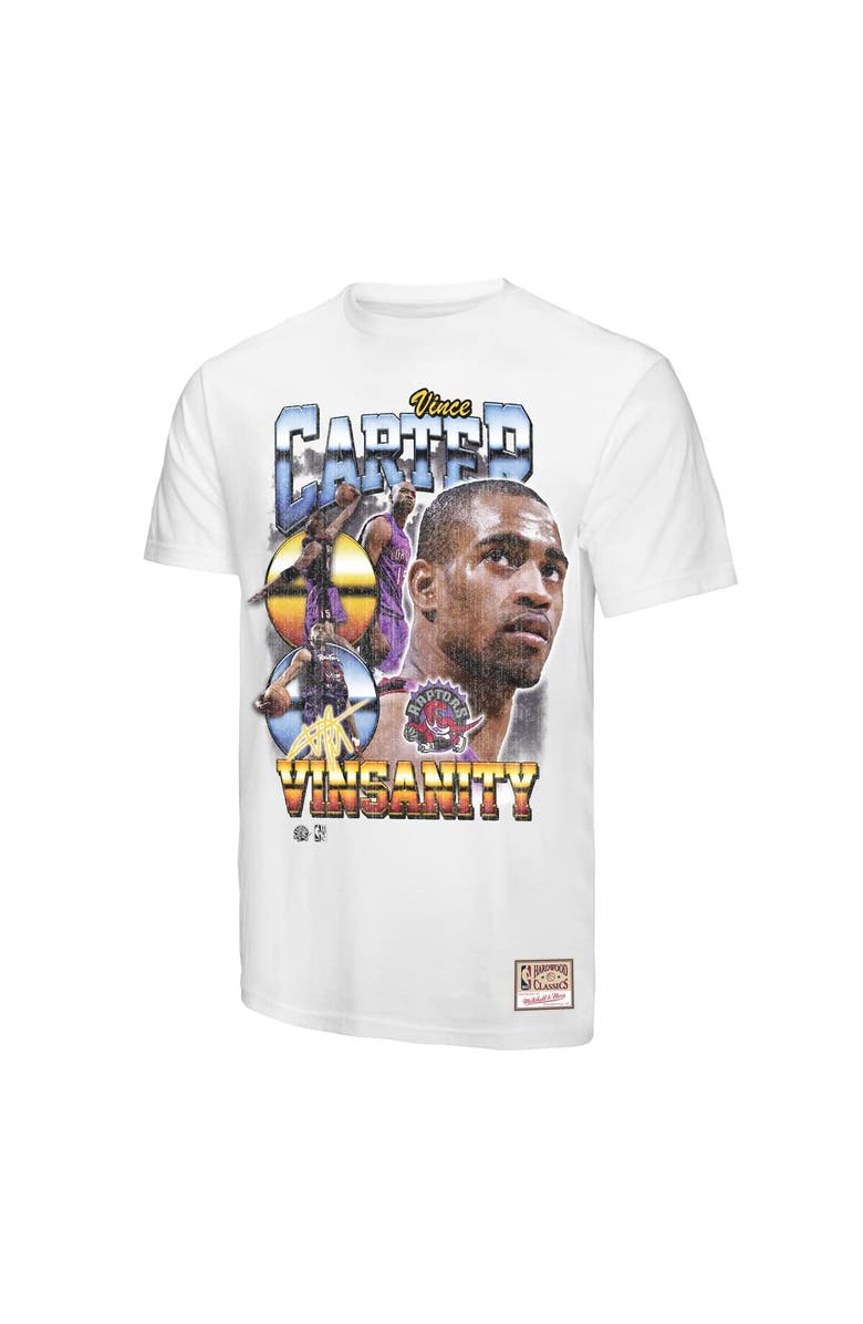 Mitchell & Ness Men's Mitchell & Ness Vince Carter White Toronto Raptors Hardwood Classics Commemorative Player Collage T-Shirt, Alternate, color, White