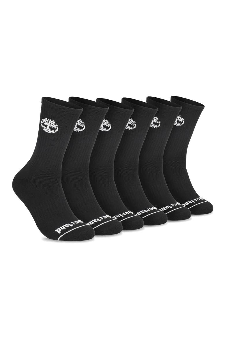 6-Pack Crew Length Socks, Alternate, color, BLACK