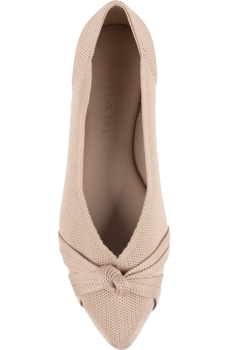Tahari Catalina Pointed Toe Knit Flat, Alternate, color, Natural