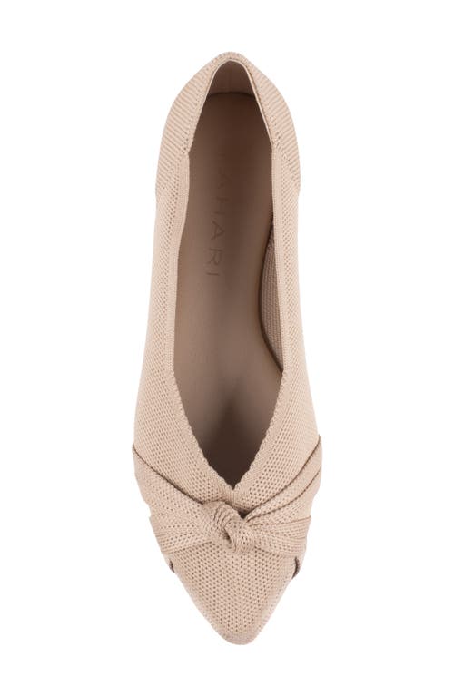 Tahari Catalina Pointed Toe Knit Flat In Nude