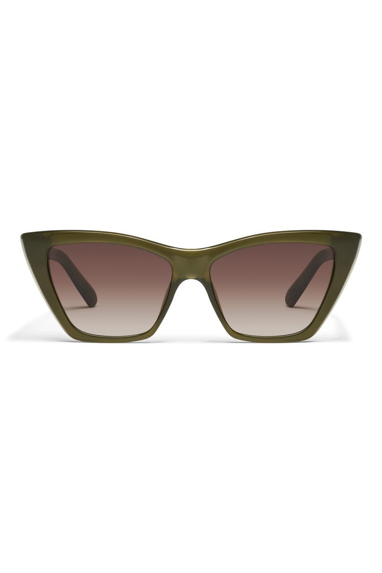 Set in Stone 55mm Cat Eye Sunglasses, Main, color, OLIVE/ BROWN