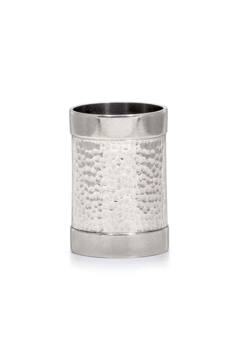 Contempo Hammered Brush Holder, Main, color, SILVER