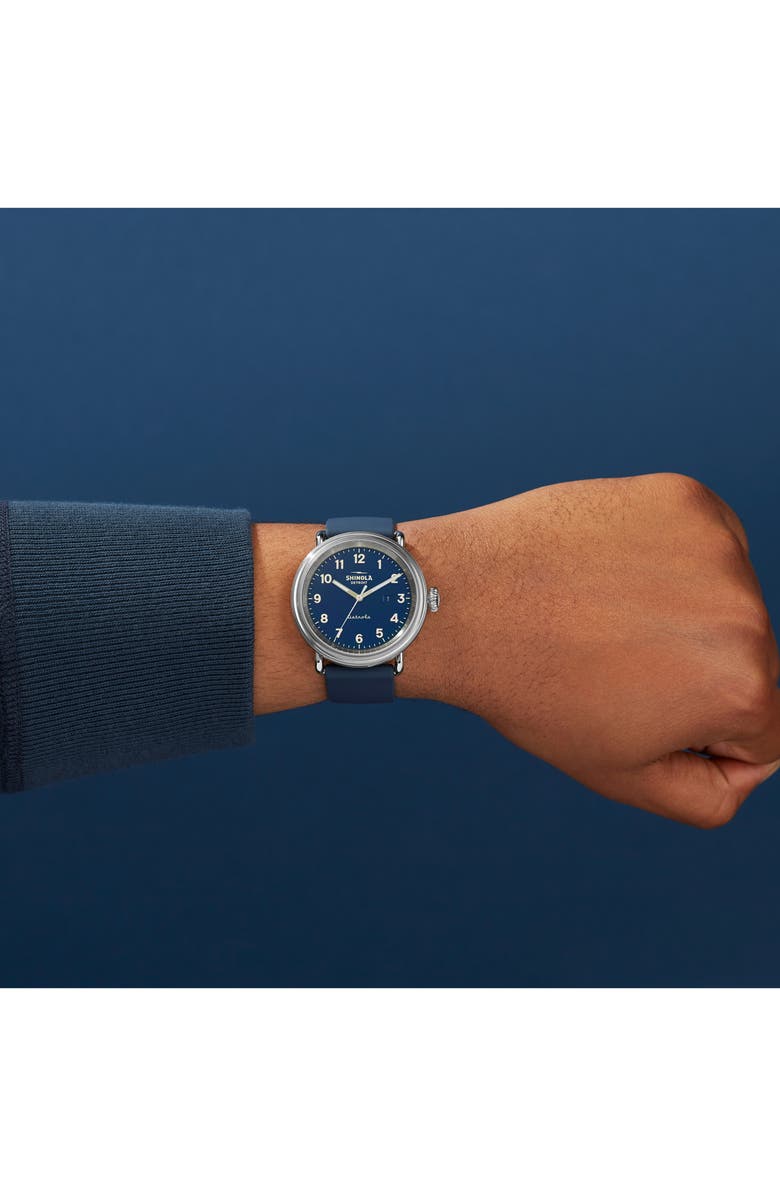 Shinola Detrola The Daily Wear Silicone Strap Watch, 43mm, Alternate, color, 