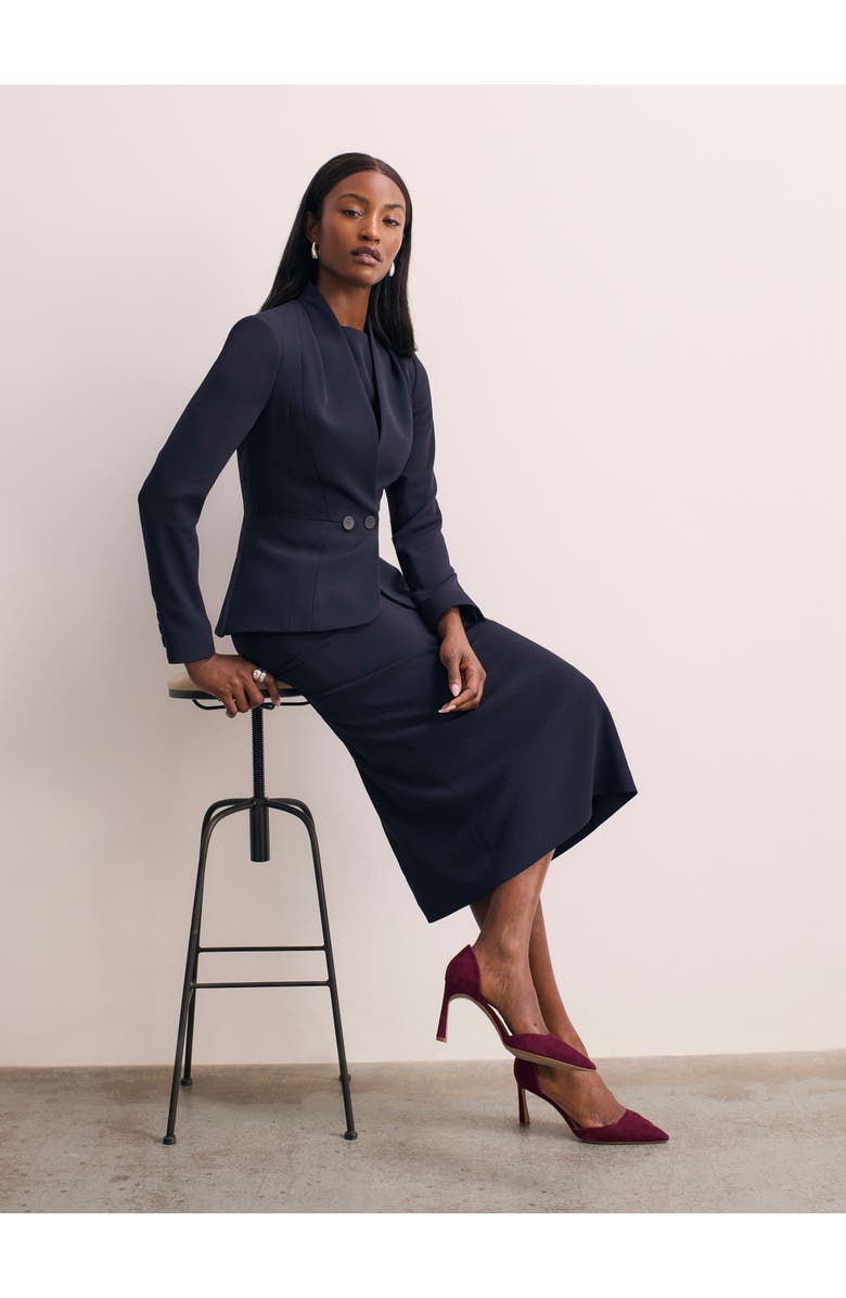 The Fold Arno Clever Crepe Blazer, Alternate, color, Navy