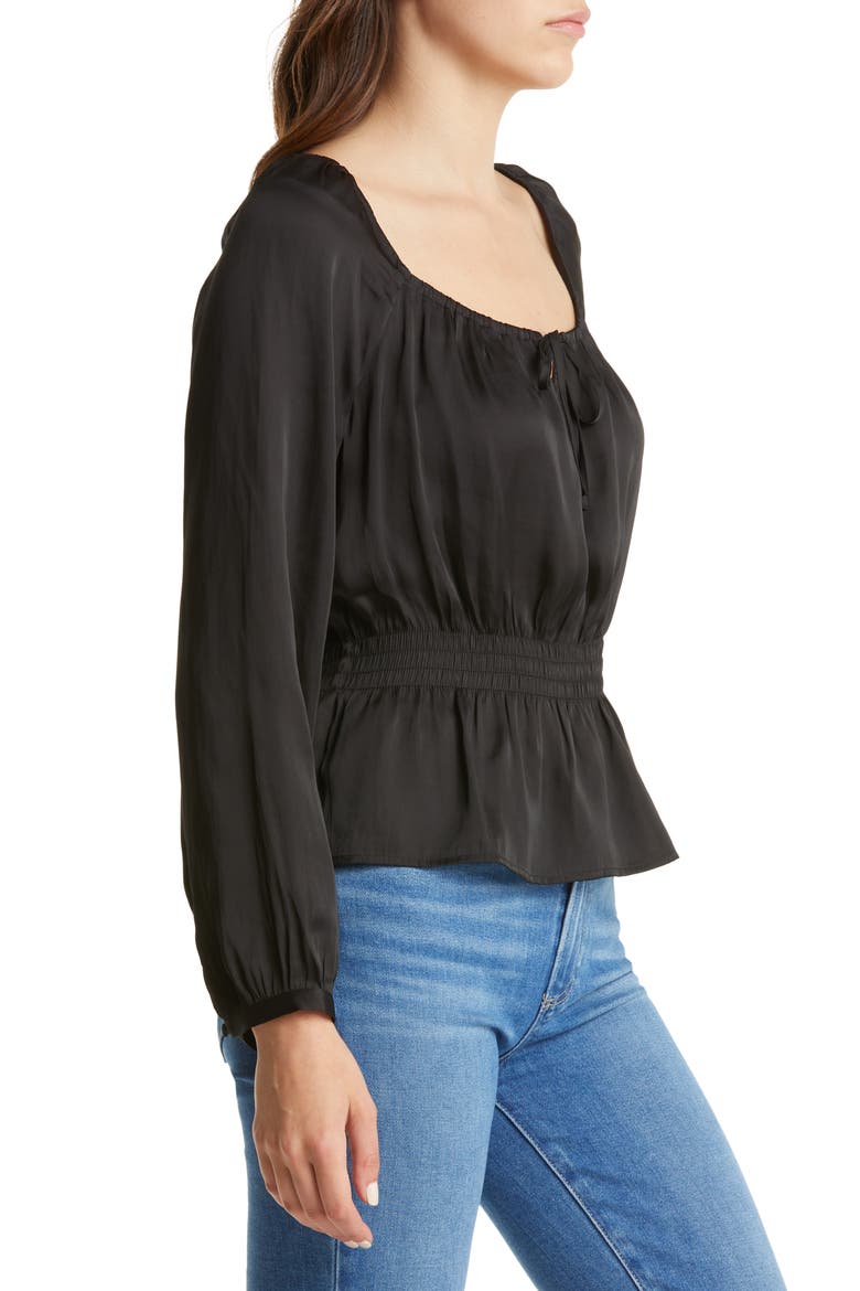 Odalynn Long Sleeve Top, Alternate, color, BLACK