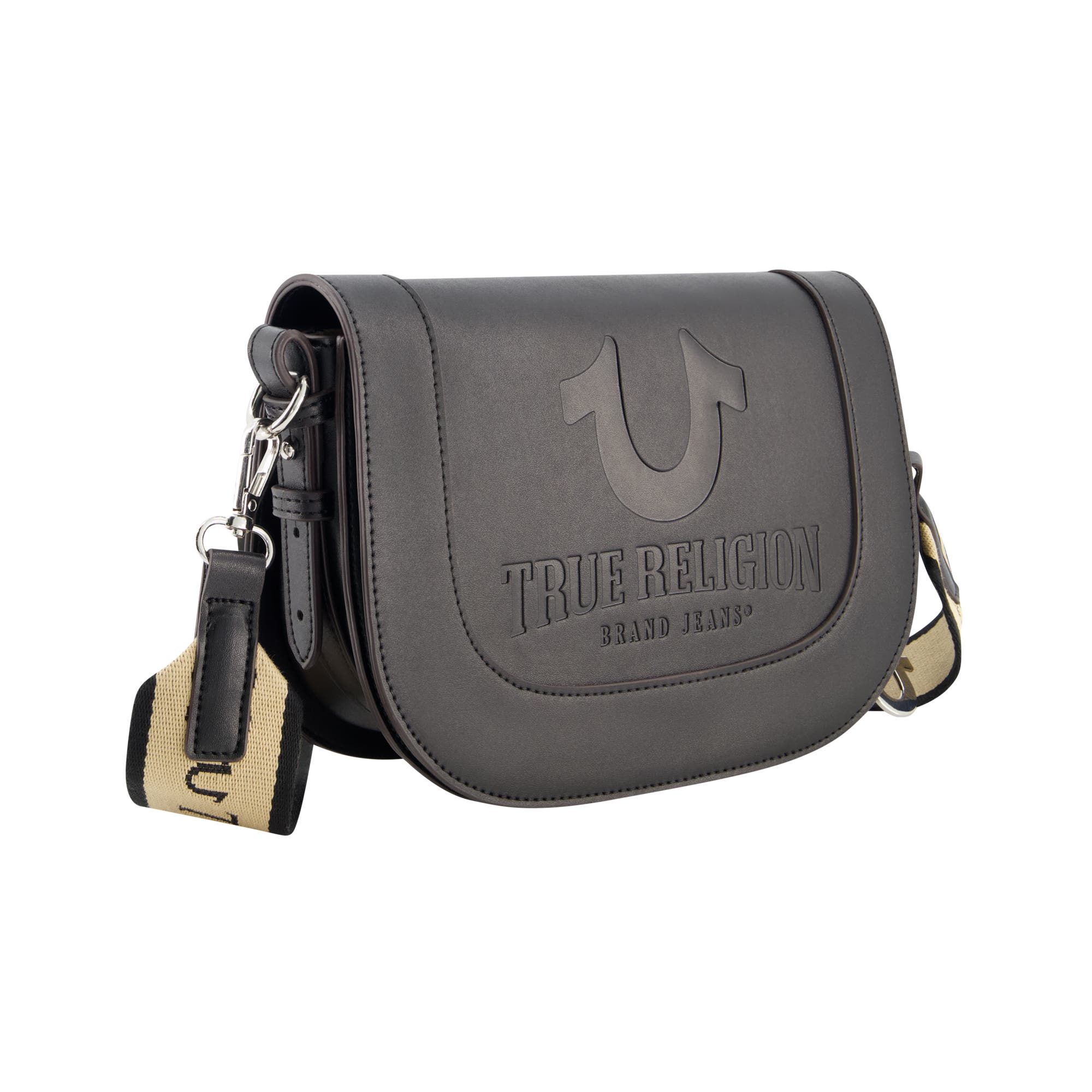 True Religion Debossed Logo Flap Shoulder Bag, Alternate, color, 