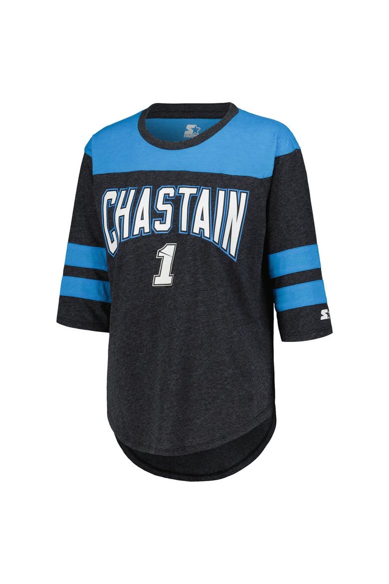 Women's Starter Black Ross Chastain Full Back Block 3/4-Sleeve Tri-Blend Top, Alternate, color, Black