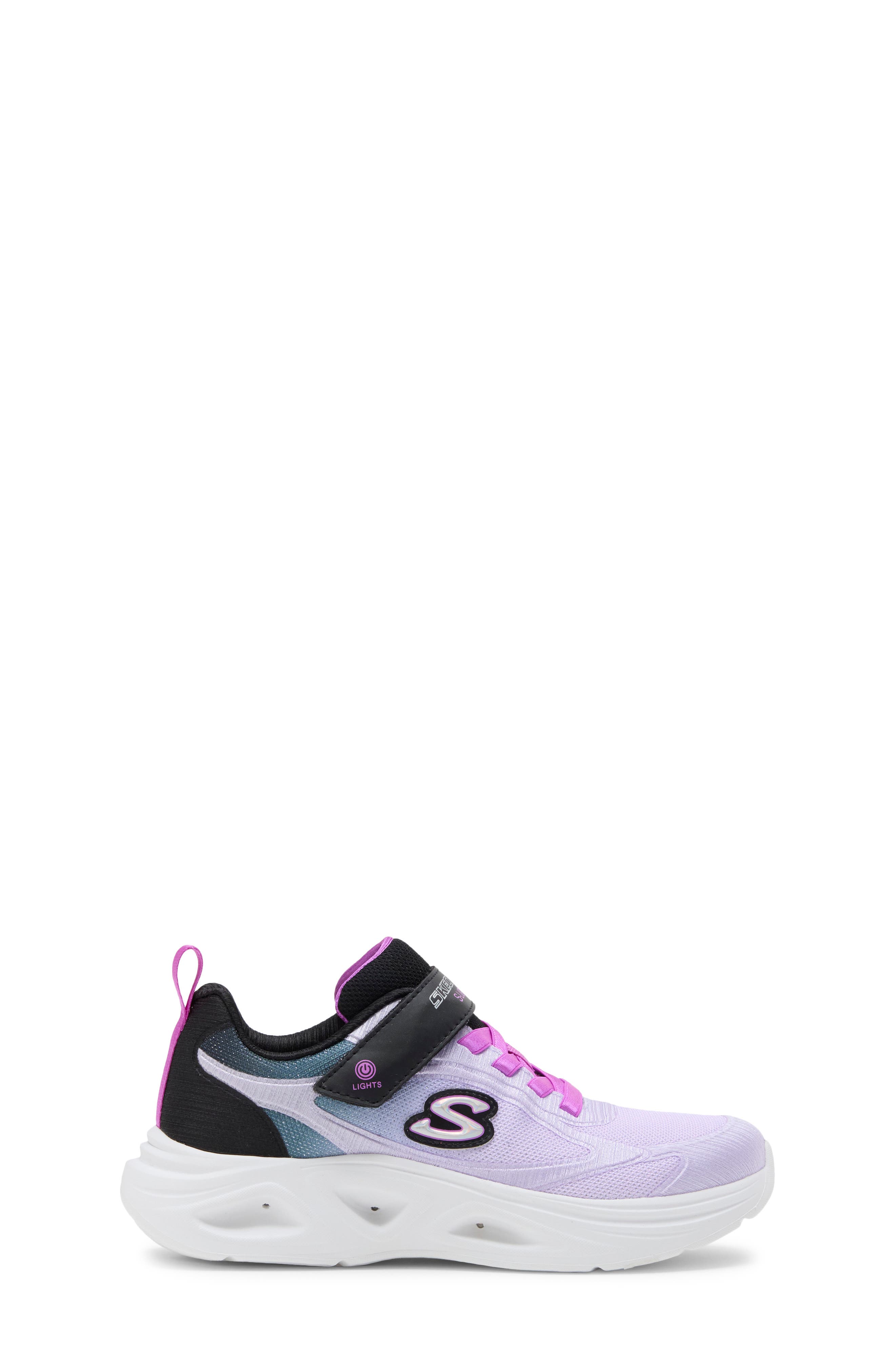 Kids' S-Lights Sola Glow 2.0 Dazzle Steps Sneaker, Alternate, color, BLACK LAVENDER