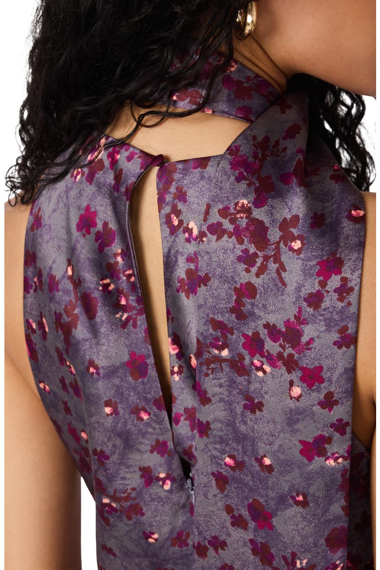 Jaiden Floral Maxi Dress & Scarf, Alternate, color, FEATHER GREY