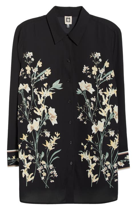 Floral Button-Up Shirt (Plus)