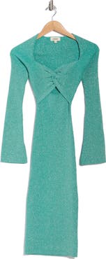 L'AGENCE Boa Long Sleeve Twisted Front Dress