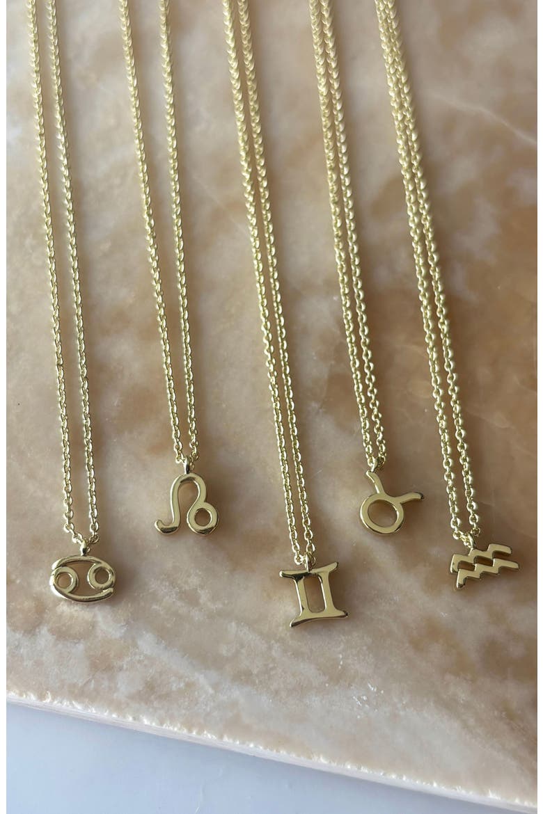 Zodiac Sign Pendant Necklace, Alternate, color, GOLD - AQUARIUS