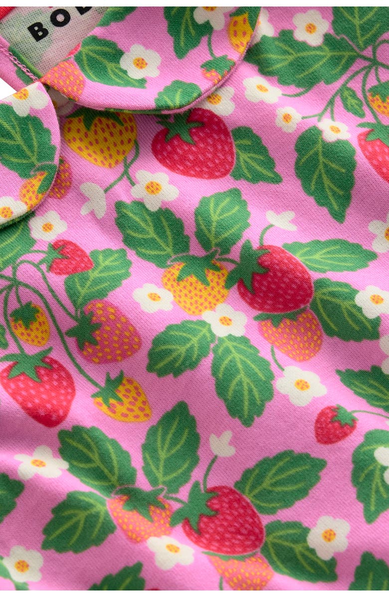 Mini Boden Kids' Strawberry Print Cotton Jersey Dress, Alternate, color, Cosmos Pink Strawberry Patch