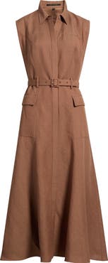 KOBI HALPERIN Tomi Linen Blend Maxi Shirtdress