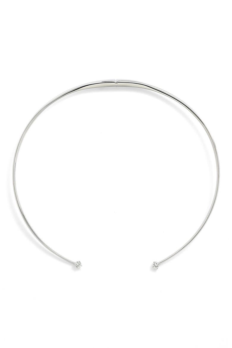 Cubic Zirconia Collar Necklace, Main, color, SILVER