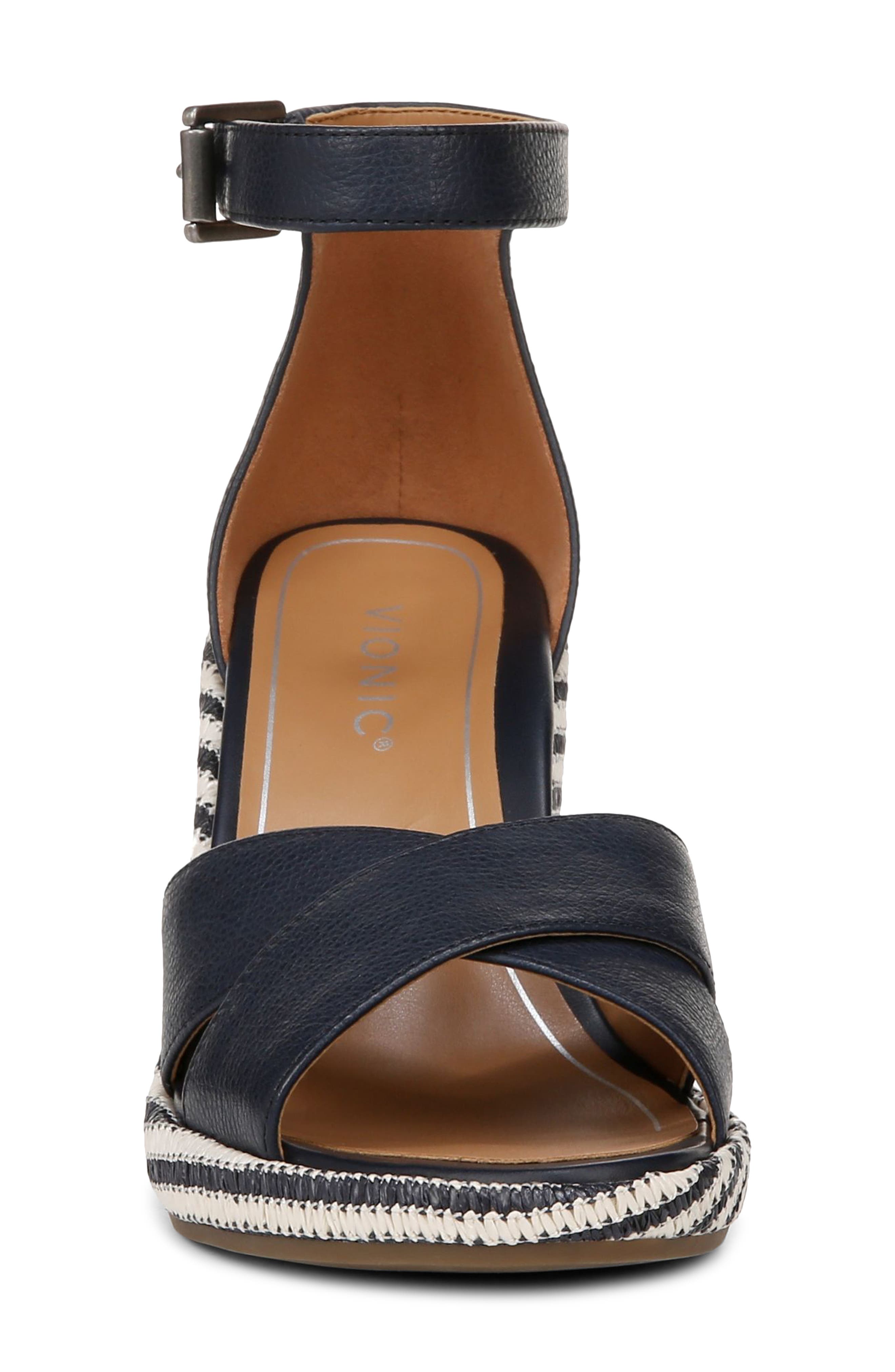 Marina Ankle Strap Wedge Sandal, Alternate, color, NAVY