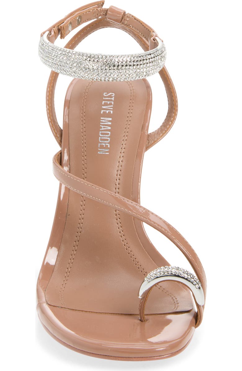 Steve Madden Tia Embellished Ankle Strap Sandal, Alternate, color, Mocha Patent