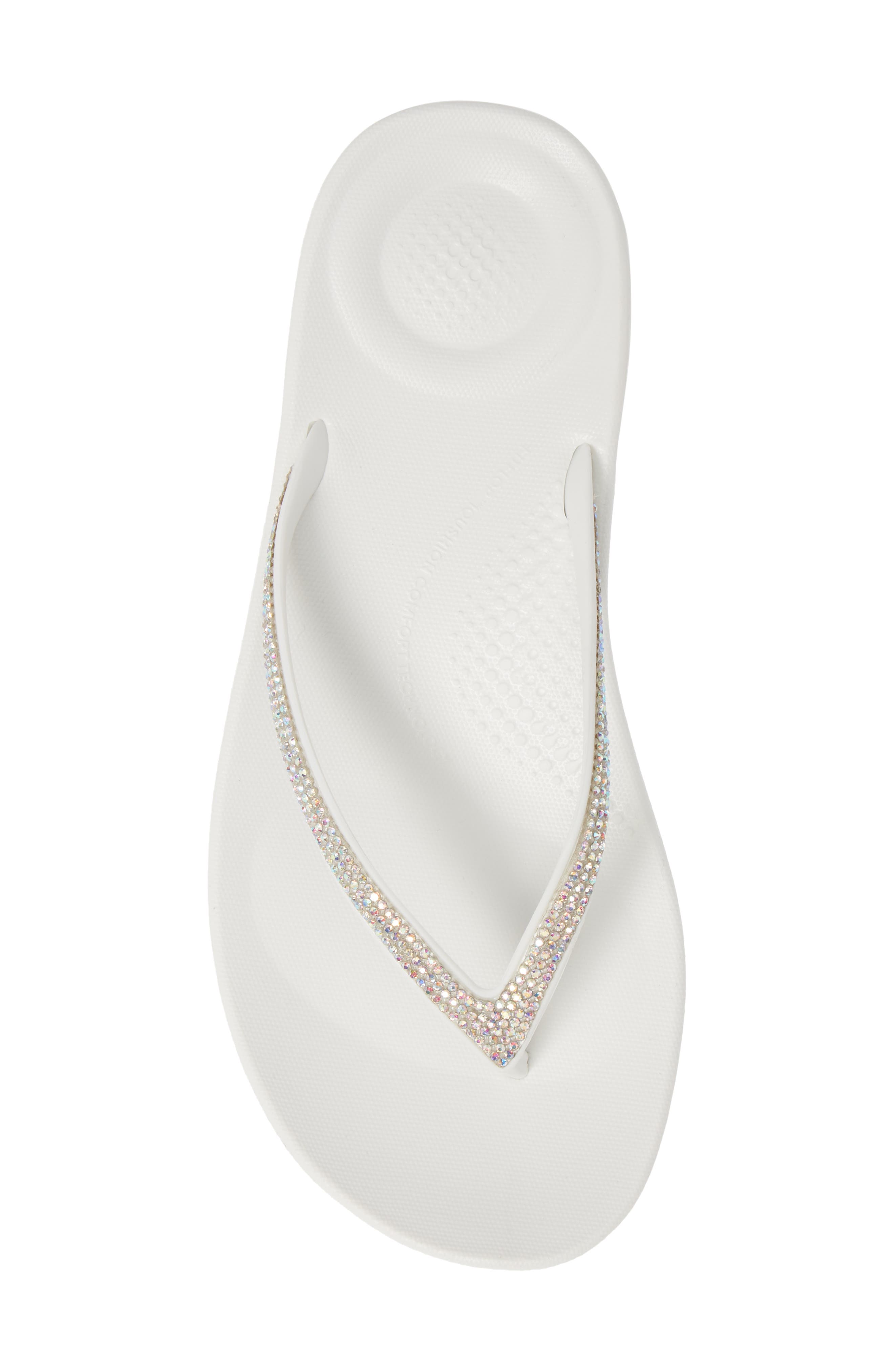 FitFlop iQushion<sup
™</sup
 Splash Crystal Flip Flop, Alternate, color, Urban White