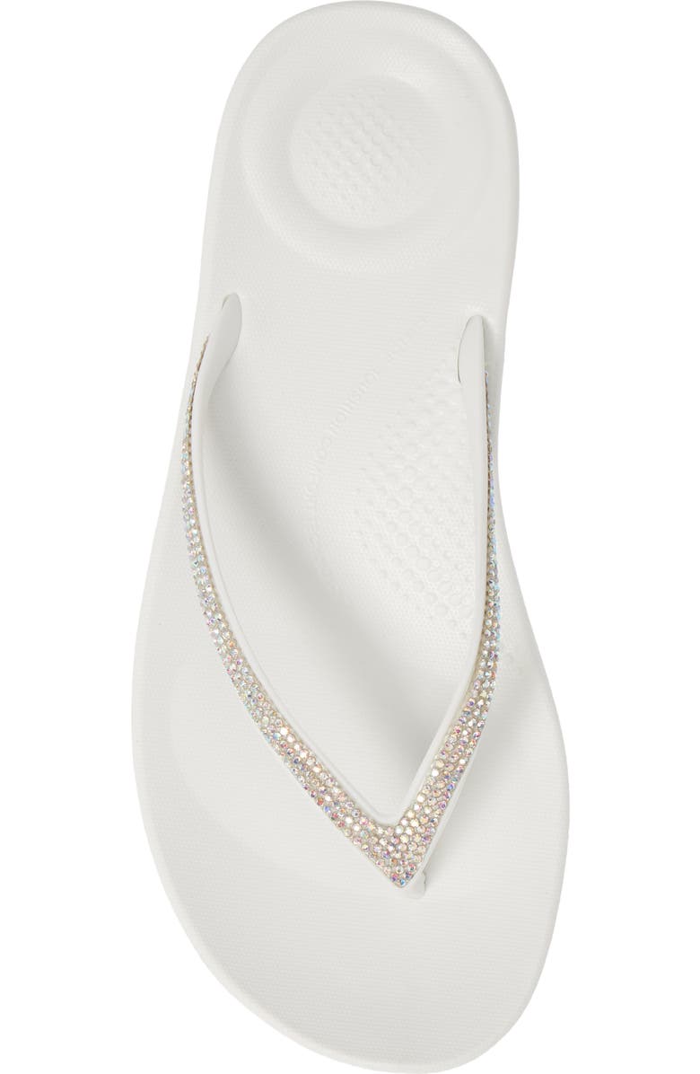 FitFlop iQushion<sup>™</sup> Splash Crystal Flip Flop, Alternate, color, Urban White
