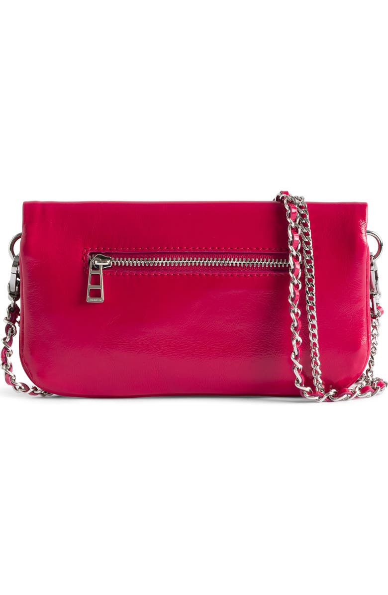 Zadig & Voltaire Rock Nano Patent Leather Clutch, Alternate, color, Podium