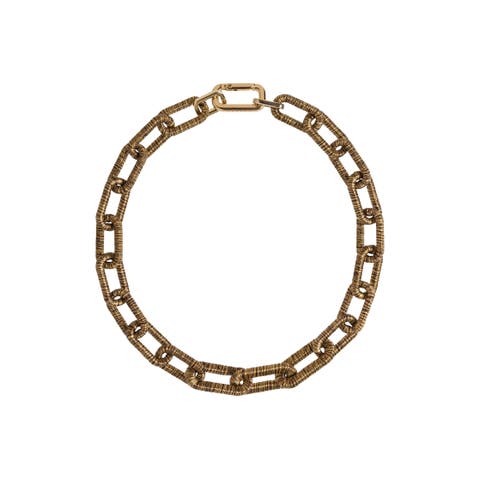 Catena Rectangular Necklace Antique Gold