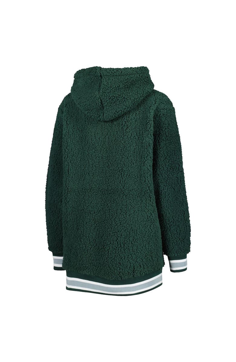 G-III 4HER BY CARL BANKS Women's G-III 4Her by Carl Banks Green Michigan State Spartans Game Over Sherpa Pullover Hoodie, Alternate, color, 
