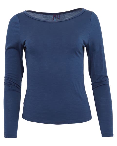 Carly Merino Long Sleeve Boatneck Shirt