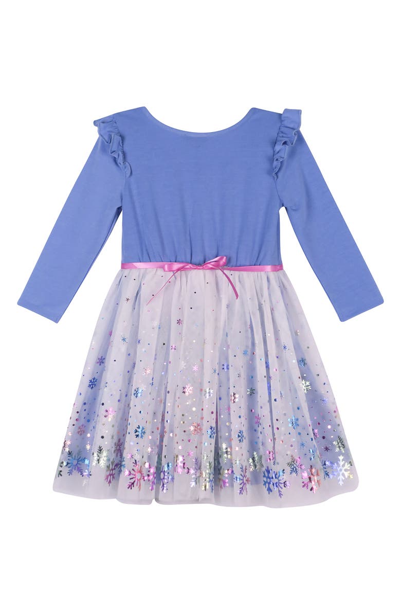 Zunie Kids' Unicorn Long Sleeve Ruffle Dress, Alternate, color,