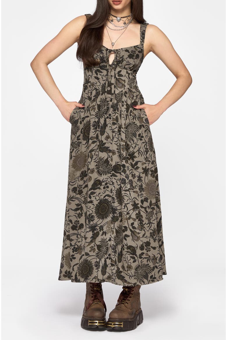 Herla Bhatik Floral Cami Maxi Dress, Main, color, Green
