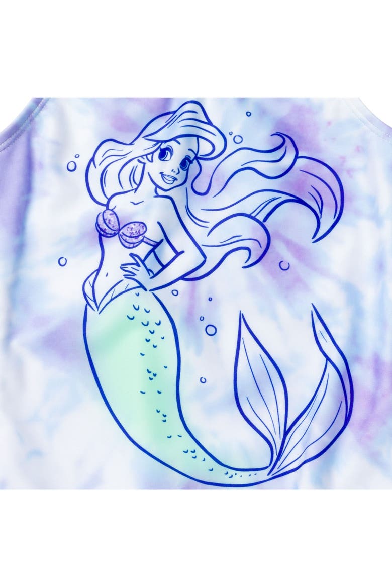 The Little Mermaid Princess Ariel One Piece Bathing Suit, Alternate, color, Ariel Purple Tie Dye