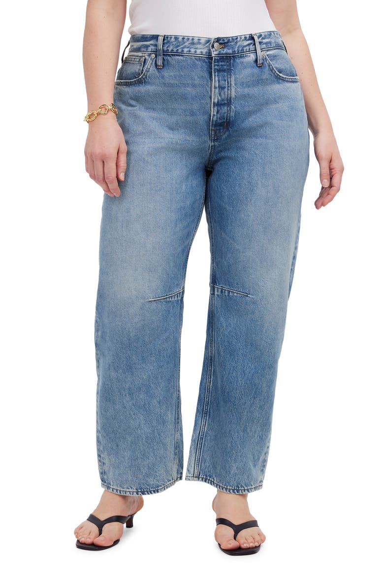 The Darted Barrel Leg Jeans, Alternate, color, DOBBINS WASH