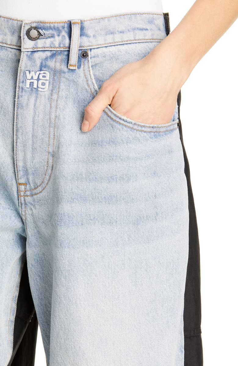 Denim x Alexander Wang Pack Mixed Media Pants, Alternate, color, 