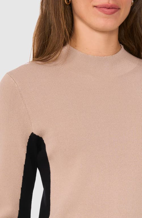 Halogen ® Colorblock Mock Neck Sweater