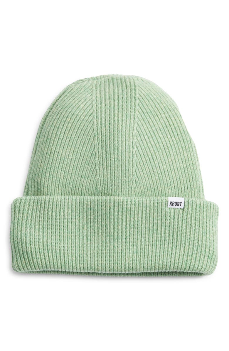 KROST Speckle Wool Beanie, Main, color, Kelly Green