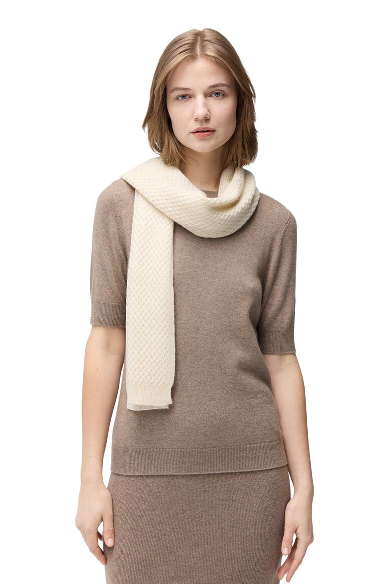 Textured Cashmere Scarf, Main, color, off white