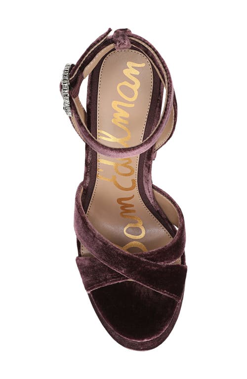 Sam Edelman Savannah Glow Ankle Strap Platform Sandal In Burgundy