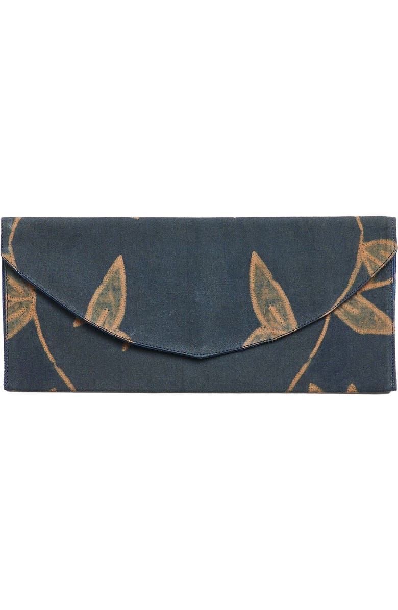 Studio Variously Folio Indigo Shibori Hand Crafted Zero Waste Cotton Pouch, Alternate, color, Indigo