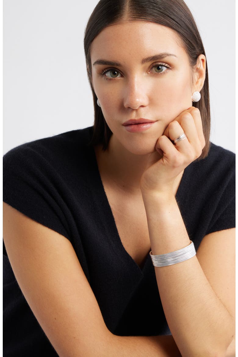 7-Back Faceted Skinny Ring Stack, Alternate, color, SILVER