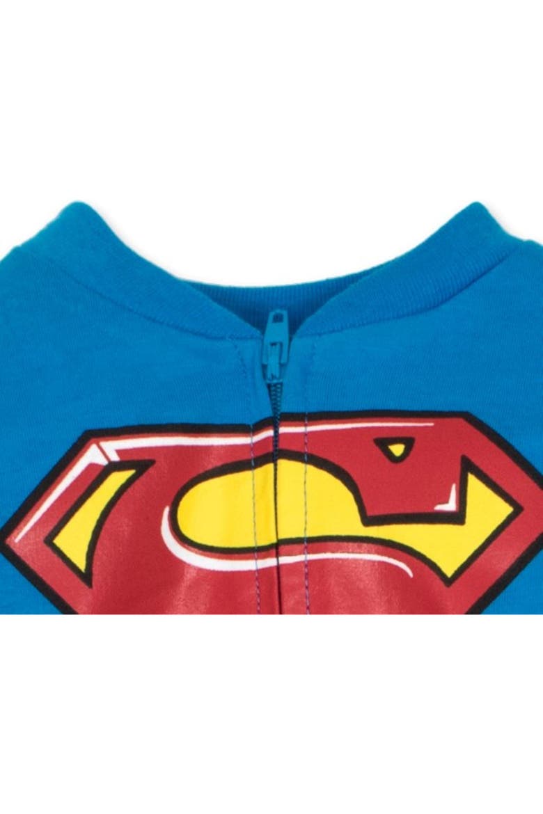 Justice League Superman One Piece Coverall with Cape, Alternate, color, Superman Blue