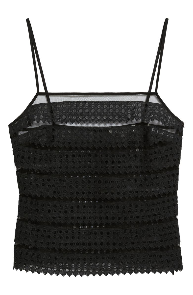 FRAME The Lattice Crochet Camisole, Alternate, color, Black