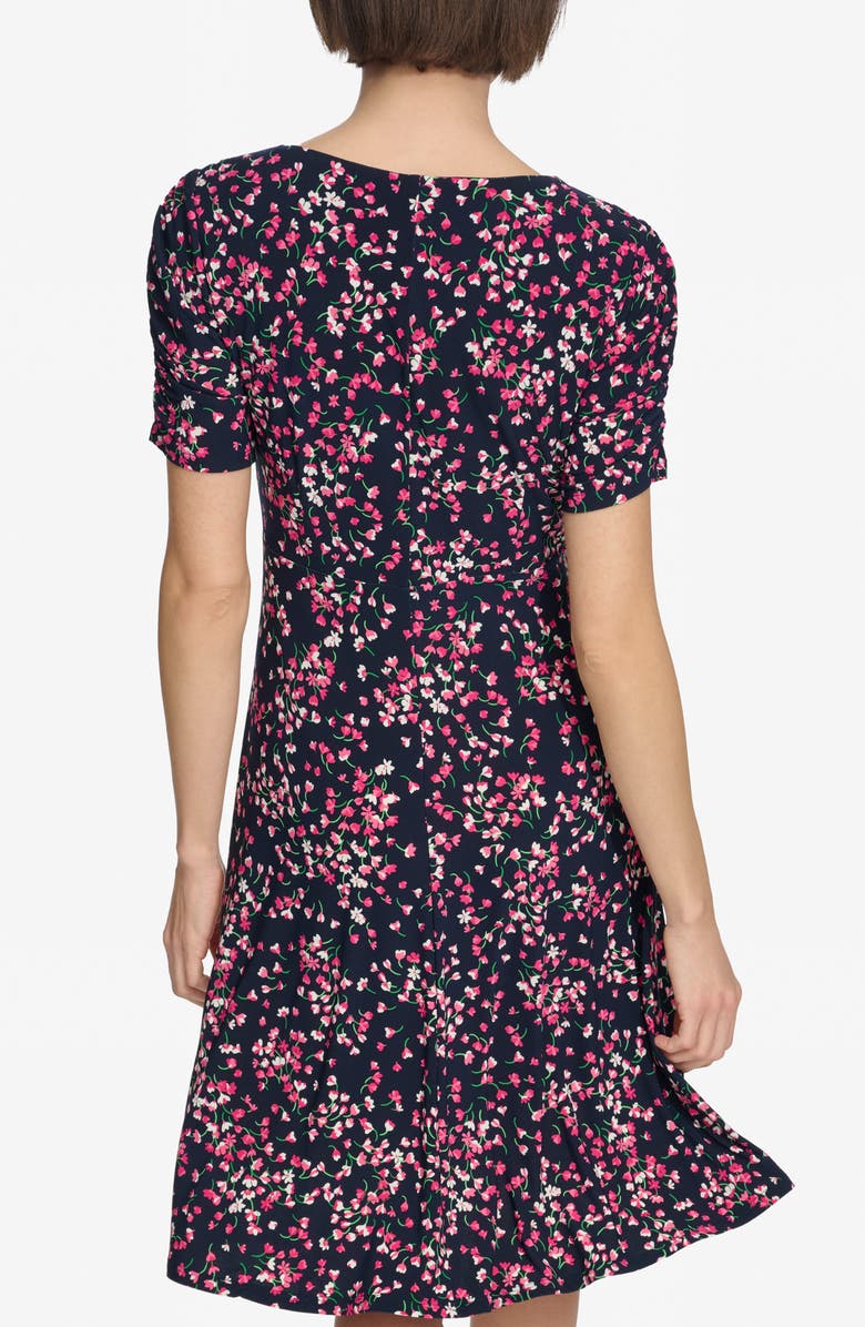 Tommy Hilfiger Floral Short Sleeve Fit & Flare Dress, Alternate, color, 