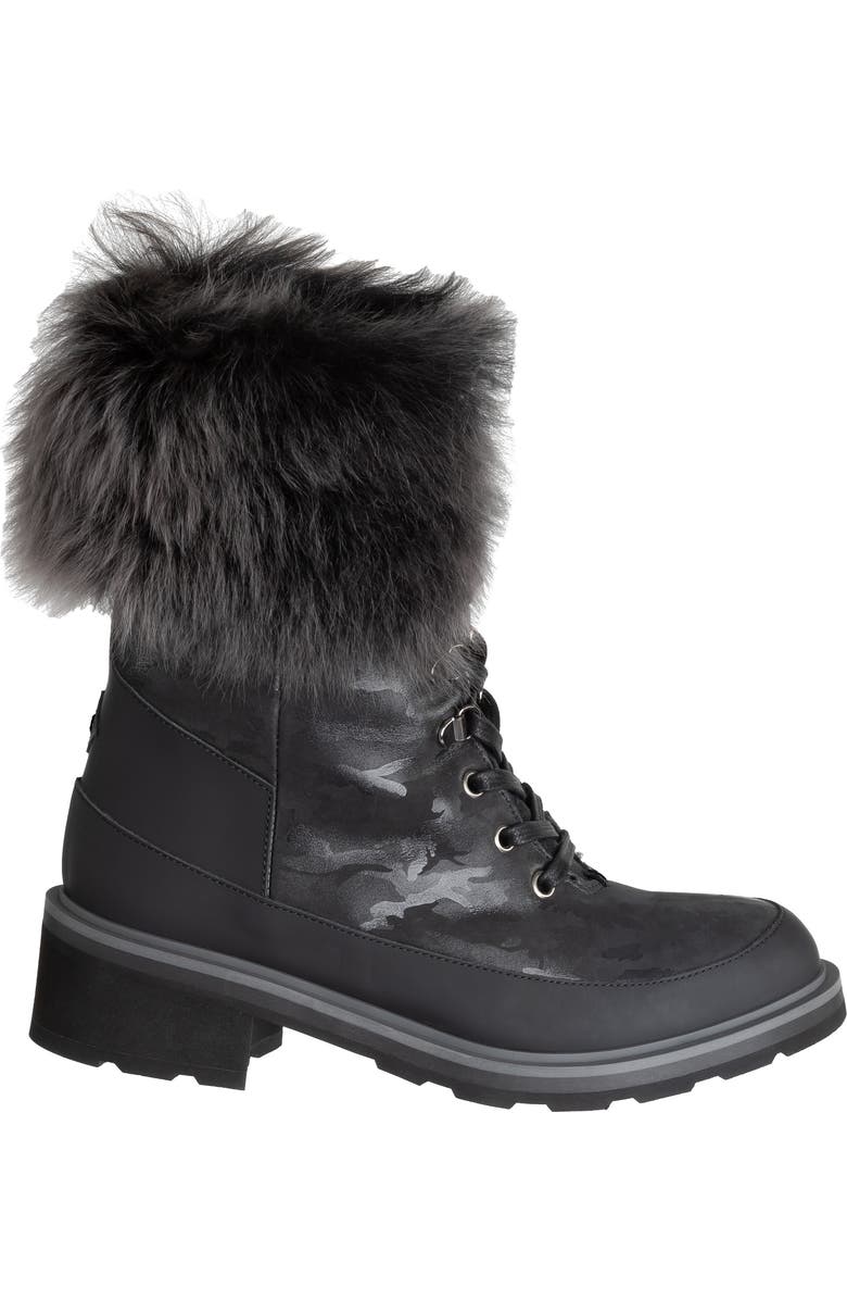 Ross & Snow Chiara Genuine Shearling Cuff Leather Boot, Alternate, color,