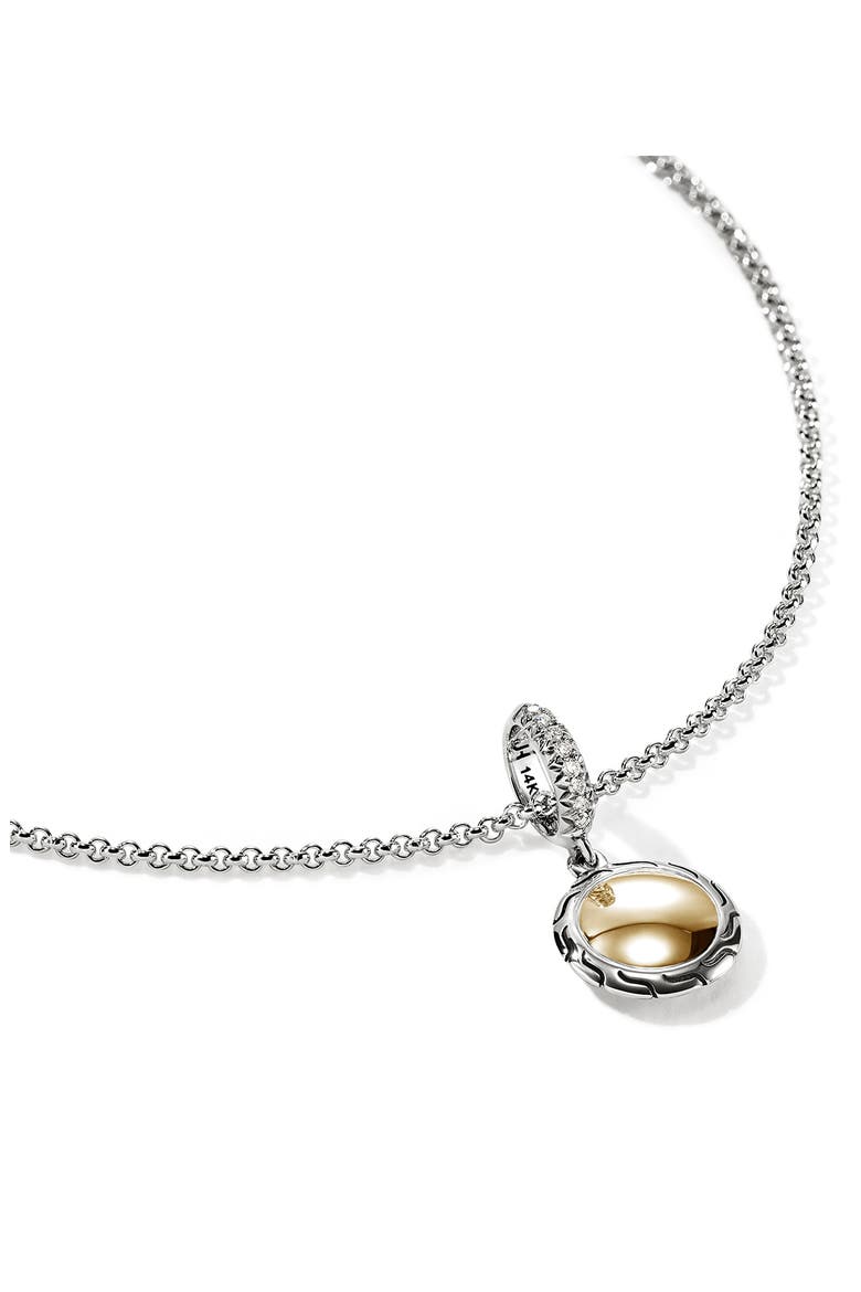 JH Essential Pendant Necklace, Diamonds, 1.5mm, Alternate, color, STERLING SILVER / GOLD